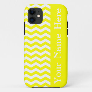 Capri Lemon Wave Chevron with name iPhone 11 Case
