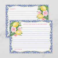 Capri Lemons Pink Floral Advice For Mum-To-Be Card