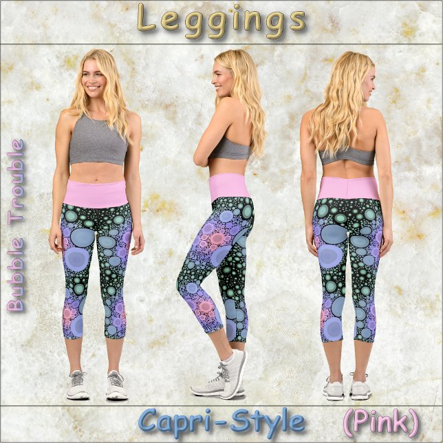 CAPRI STYLE LEGGINGS -"Bubble Trouble" - Pink (Creator Uploaded)
