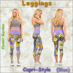 CAPRI STYLE LEGGINGS - "Flower Garden"<br><div class="desc">A floral art image entitled "Flowerl Garden" is featured on these colourful Leggings. Available in five women's sizes (XS, S, M, L, XL). See "About This Product" description below for general sizing and product info. The floral image covers the entire pair of leggings by default except for the high waistband....</div>