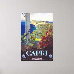 Capri Vintage Italian Travel Poster Canvas Print