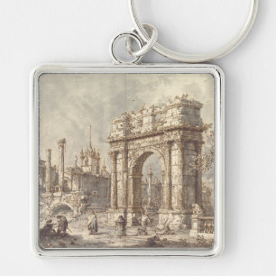Capriccio with a Roman Triumphal Arch Key Ring