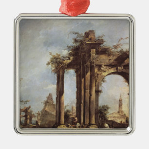 Capriccio with Roman Ruins, a Pyramid and Metal Ornament