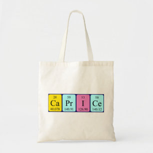 Caprice periodic table name tote bag