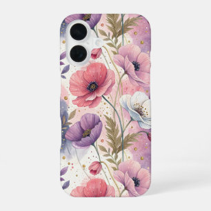 Capricious Aesthetic Poppies iPhone 16 Case