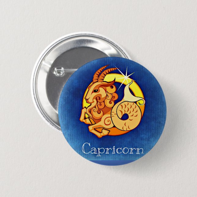 Capricorn 6 Cm Round Badge (Front & Back)