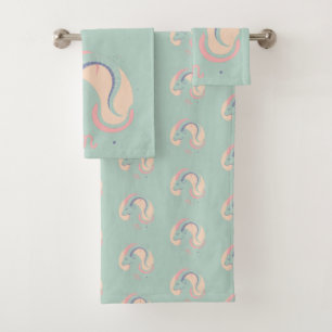 CAPRICORN, Abstract Design of the Zodiac Sign, Bath Towel Set