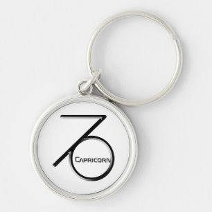 CAPRICORN, Abstract Design of the Zodiac Sign,  Key Ring