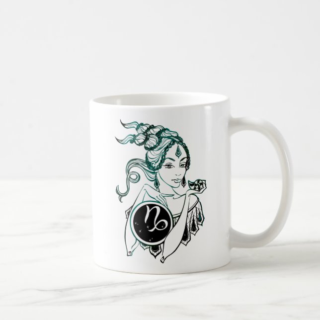 Capricorn Art Deco Lady Coffee Mug (Right)