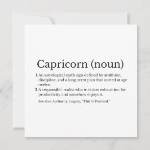 Capricorn Astological Sign Funny Definition Card