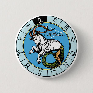 capricorn astrological sign of zodiac 6 cm round badge