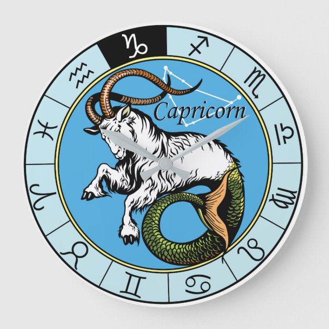 capricorn astrological sign of zodiac large clock (Front)