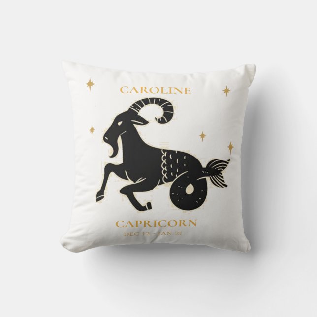 Capricorn  Astrological Zodiac Sign Name Gift Cushion (Front)