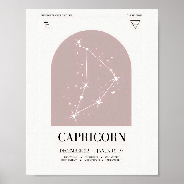 Capricorn Astrology Chart Poster (Front)