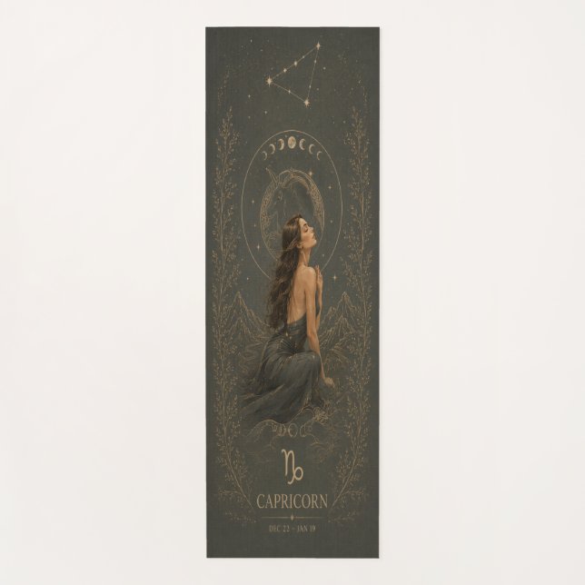 Capricorn Astrology Fitness Mat (Front)