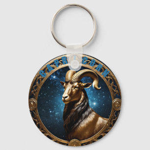 Capricorn astrology sign key ring