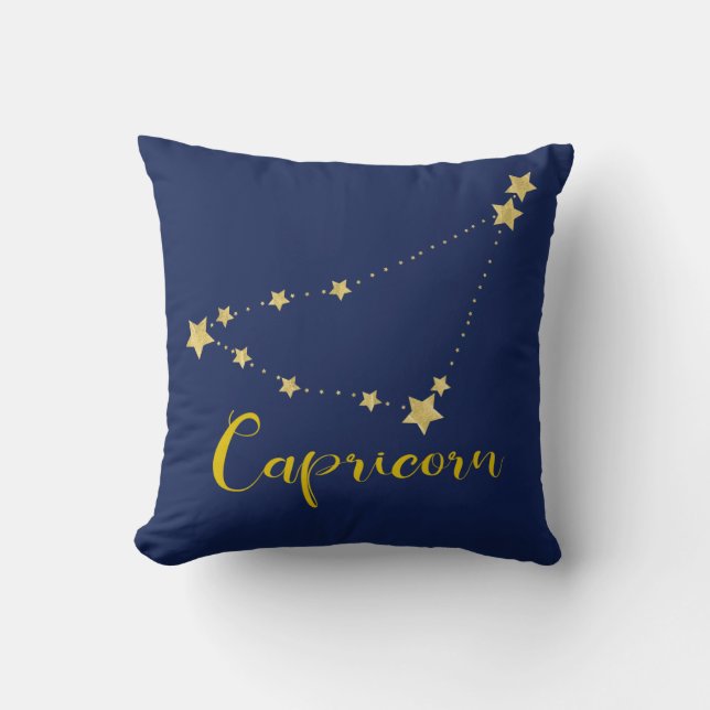 Capricorn Astrology with Constellation of Stars Cushion (Front)