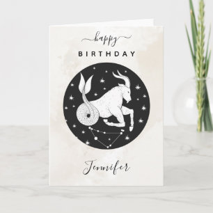 Capricorn Astrology Zodiac Sign Horoscope Elegant Card
