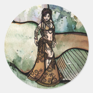 Capricorn Belly Dancer                             Classic Round Sticker