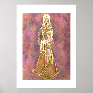 Capricorn Bellydancer cards Foil Prints