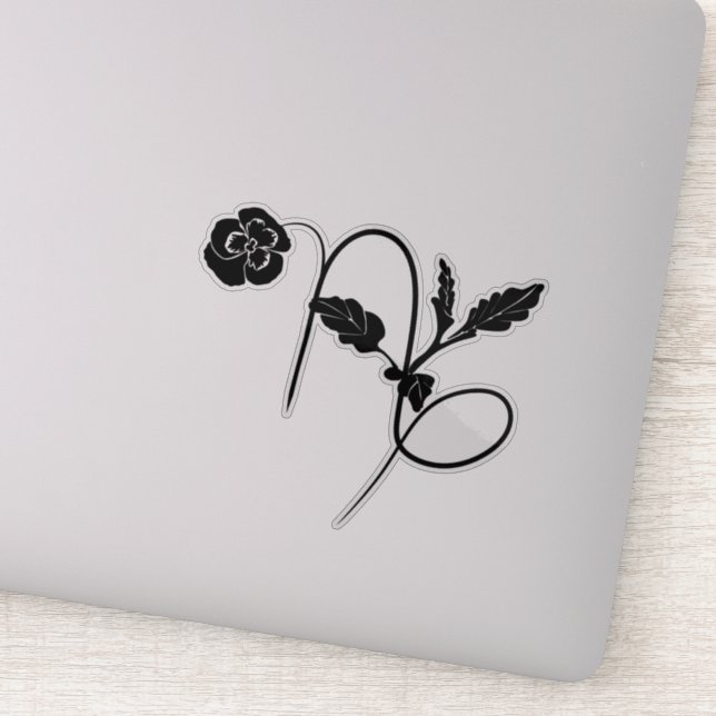 Capricorn birth flower zodiac sign elegant black (Detail)