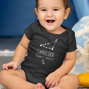 Capricorn Birth Sign Zodiac Constellation Baby Bodysuit