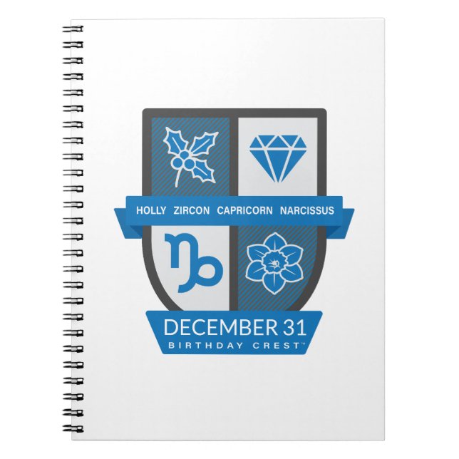 Capricorn Birthday Crest™ December 22-31 Journal (Front)