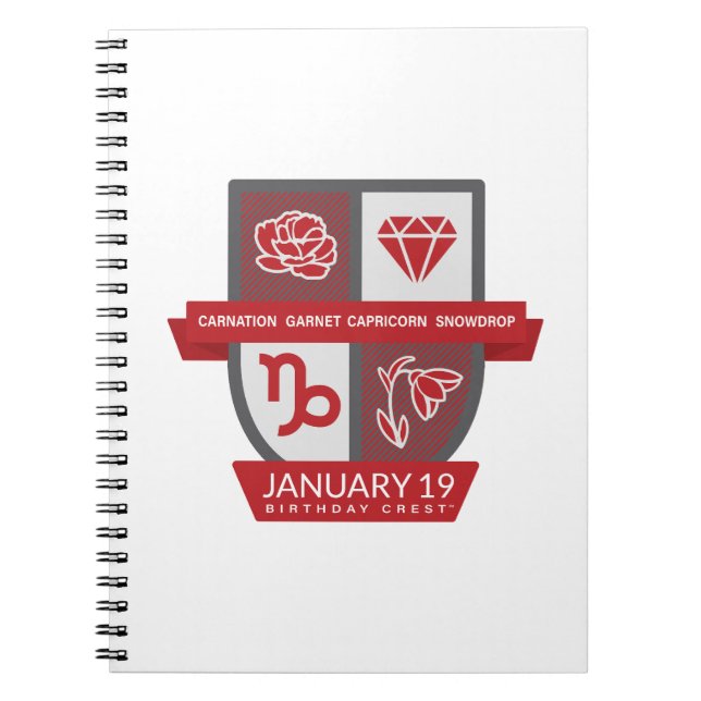 Capricorn Birthday Crest™ January 1-19 Journal (Front)