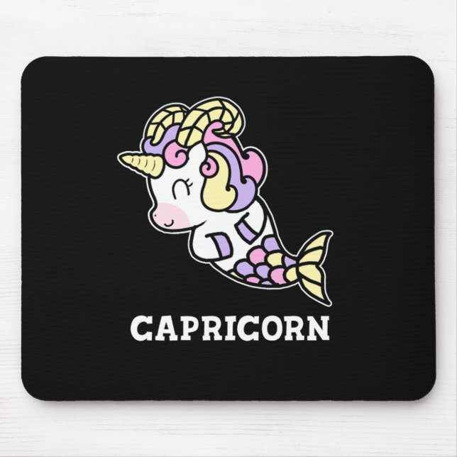 Capricorn Birthday Gift Zodiac Unicorn Costume Mouse Pad (Front)