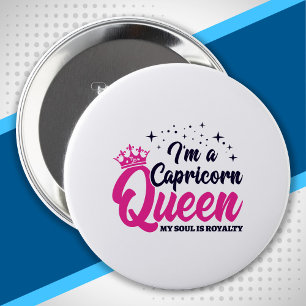 Capricorn Birthday Queen Zodiac Sign Soul Royalty 10 Cm Round Badge