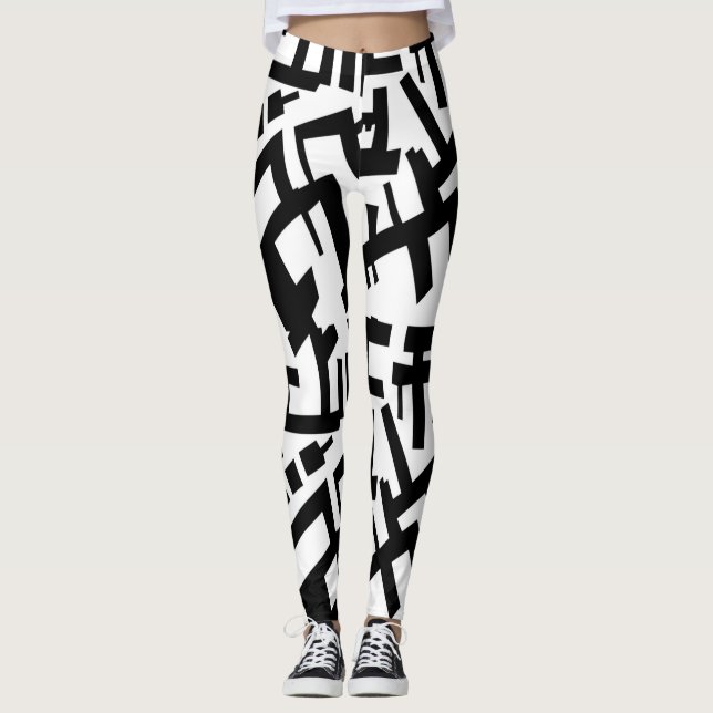 Capricorn Black White Leggings (Front)