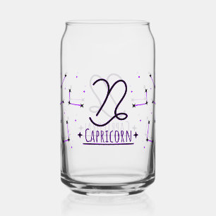 Capricorn Can Glass Zodiac Drinkware