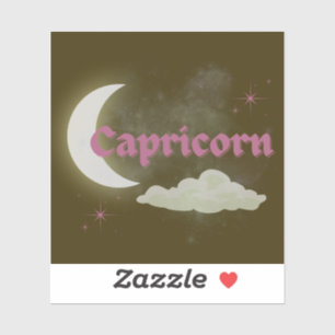 Capricorn Celestial Aesthetic Moon Cloud Stars Art