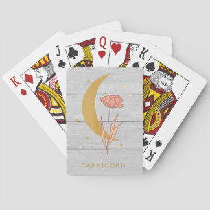 Capricorn Celestial Botanical Horoscope Astrology  Playing Cards
