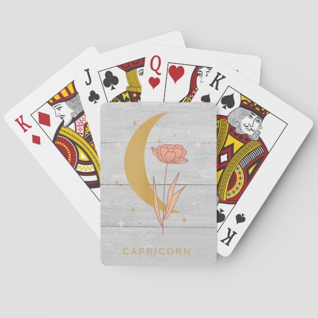 Capricorn Celestial Botanical Horoscope Astrology  Playing Cards (Back)