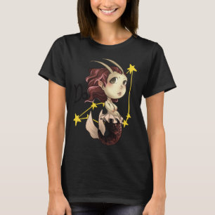Capricorn Chibi Anime Cute Girl Sticker T-Shirt