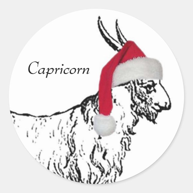 Capricorn Christmas Classic Round Sticker (Front)