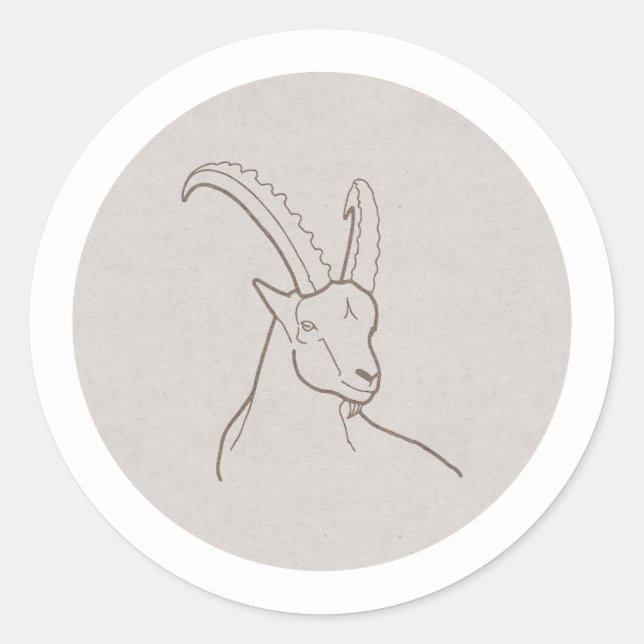 Capricorn Classic Round Sticker (Front)