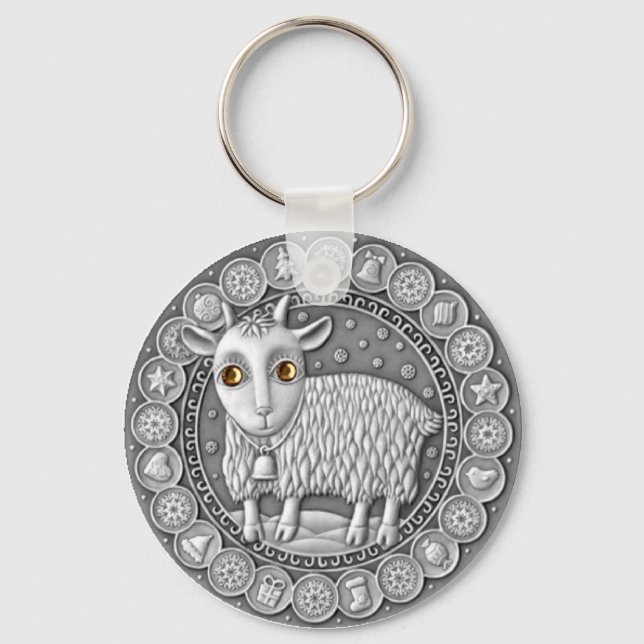 Capricorn Coin basic button key chain (Front)