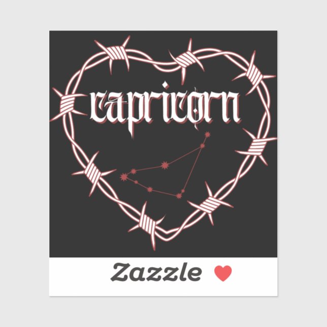 Capricorn Constellation Gothic Barbed Wire Design (Sheet)