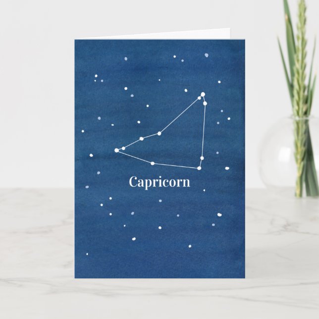 Capricorn Constellation Happy Birthday Card (Front)