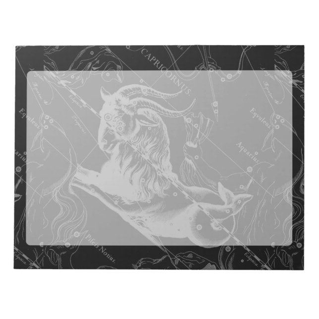 Capricorn Constellation Hevelius 1690 Engraving Notepad (Front)