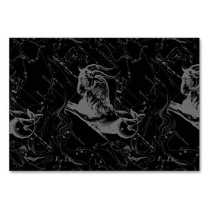 Capricorn Constellation Hevelius 1690 on Black Table Number