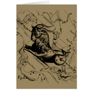 Capricorn Constellation Hevelius 1690 on Taupe