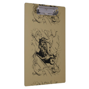 Capricorn Constellation Hevelius 1690 on Taupe Clipboard