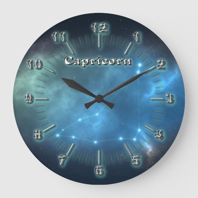 Capricorn constellation large clock (Front)