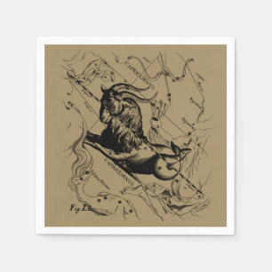 Capricorn Constellation Map Hevelius circa 1690 Napkin