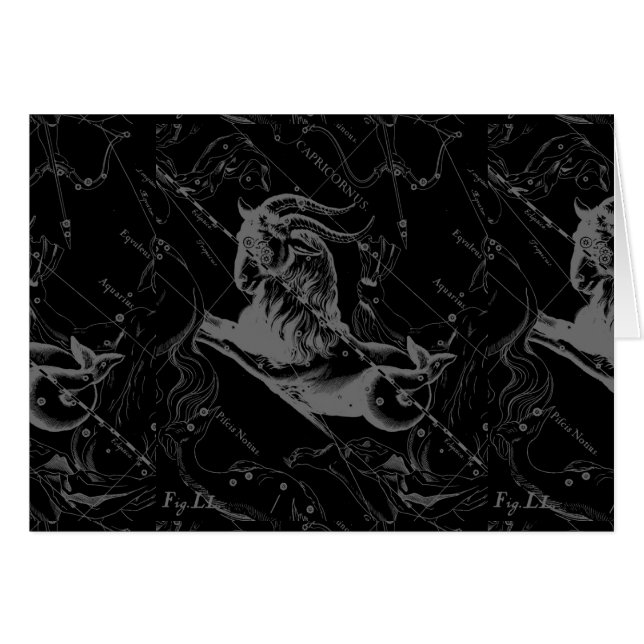 Capricorn Constellation Map Hevelius Engraving (Front Horizontal)