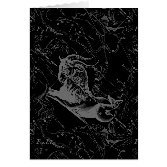 Capricorn Constellation Map Hevelius Engraving (Front)