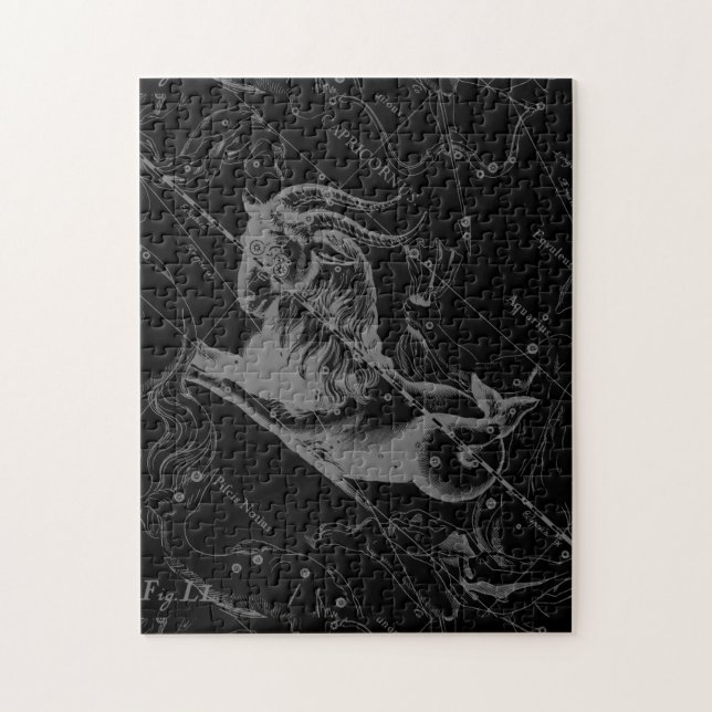 Capricorn Constellation Map Hevelius Engraving Jigsaw Puzzle (Vertical)